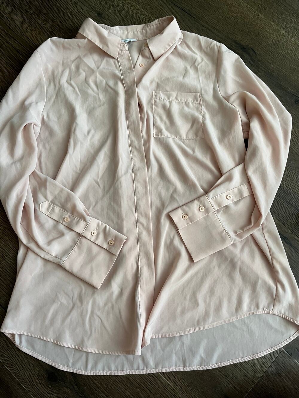 Nine West Blush Button Front Career Blouse XL